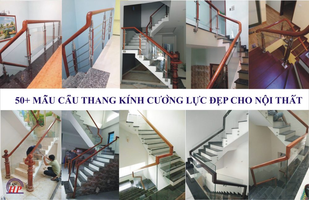 Lan can cầu thang kính cường lực